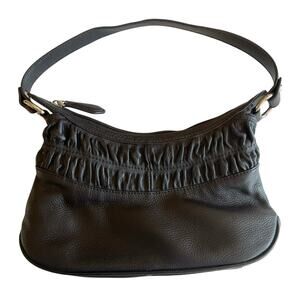 Wilson's Leather Black Pebbled Leather Bag Vintage Small Shoulder Bag Y2K
